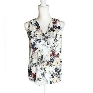 Loft Sleeveless Flowered Blouse
